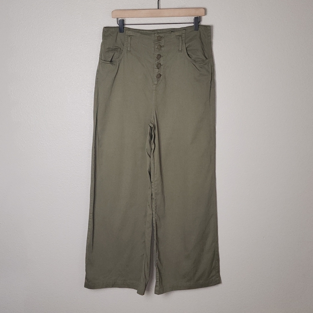 Blank NYC Army Green High Waisted Wide Leg Pants